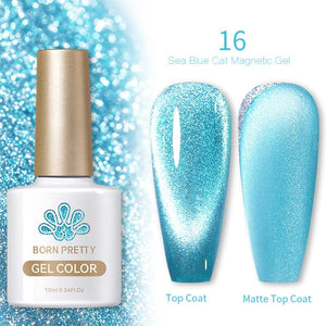 Sea Blue Cat Magnetic Gel 10ml Gel Nail Polish BORN PRETTY 16