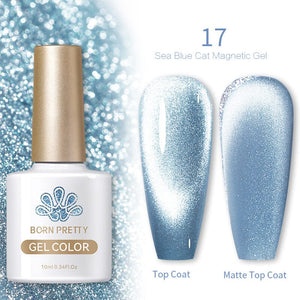 Sea Blue Cat Magnetic Gel 10ml Gel Nail Polish BORN PRETTY 17