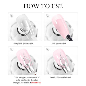 Super Shine Silver Metal Painting Gel Gel Nail Polish BORN PRETTY