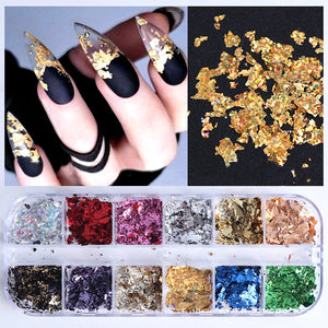1 Box Irregular Aluminum Foil Paper Nail Art Sticker 02 DIY Nails BORN PRETTY