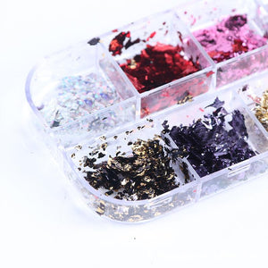 1 Box Irregular Aluminum Foil Paper Nail Art Sticker 02 DIY Nails BORN PRETTY