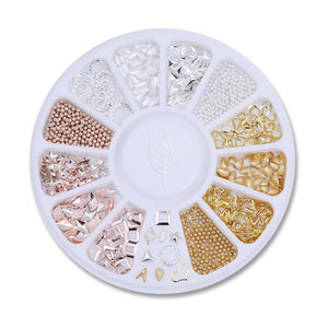12 Size Different Metal 3D Nail Wheel Decoration DIY Nails BORN PRETTY
