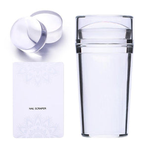 Transparent Jelly Stamper with Nail Scraper Stamping Nail BORN PRETTY