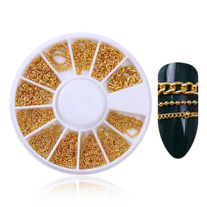 Gold Chain Metal 3D Nail Decoration in Wheel DIY Nails BORN PRETTY