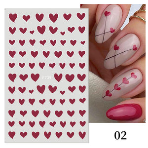 3D Nail Stickers Valentine's Day Love Heart Design Nail Tools BORN PRETTY 02