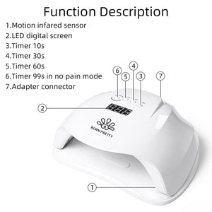 54W Nail Dryer UV LED Nail Lamp Machine Nail Tools BORN PRETTY