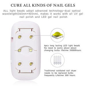 Mini UV LED Nail Lamp 6W Tools & Accessories BORN PRETTY