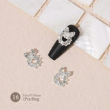 Silver Gold Bowknot Butterfly Rhinestones 3D Nail Decoration Nail Decoration BORN PRETTY 16 