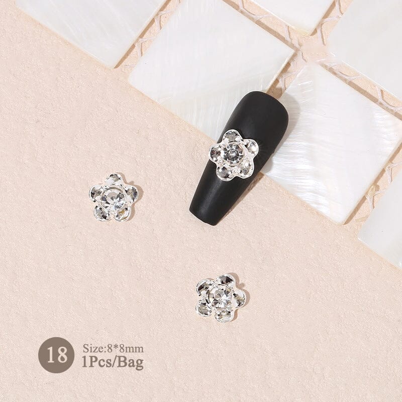 Silver Gold Bowknot Butterfly Rhinestones 3D Nail Decoration Nail Decoration BORN PRETTY 18 