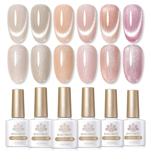 [US ONLY] 6 Colors Jelly Pink Snowlight Magnetic Gel Polish Set Kits & Bundles BORN PRETTY 