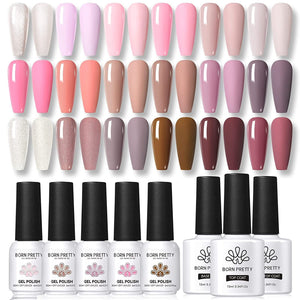 [US ONLY] Pink Nude Gel Polish 21Pcs Set BORN PRETTY 