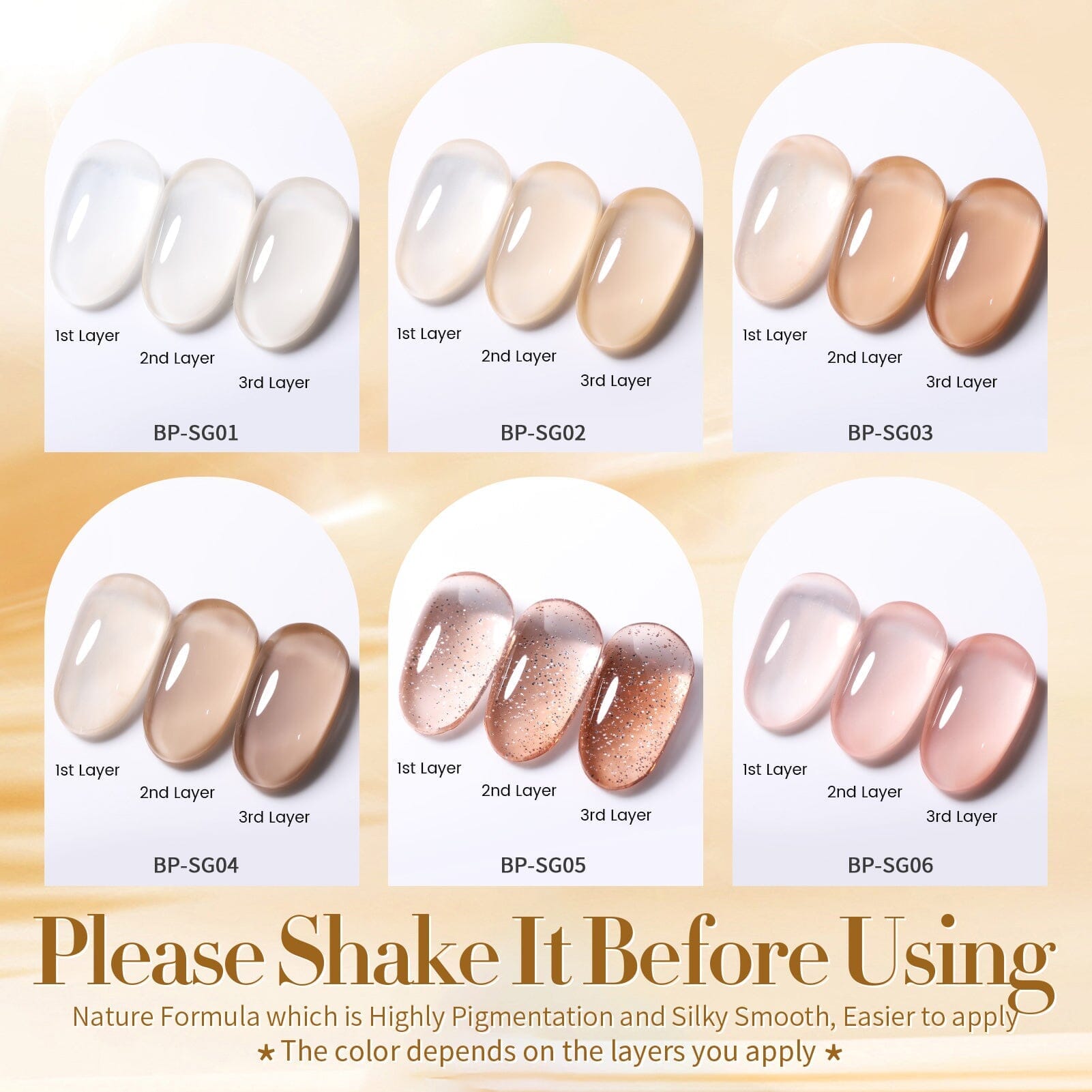 6 Colors Jelly Gel Set Secret Garden 7ml Gel Nail Polish BORN PRETTY 