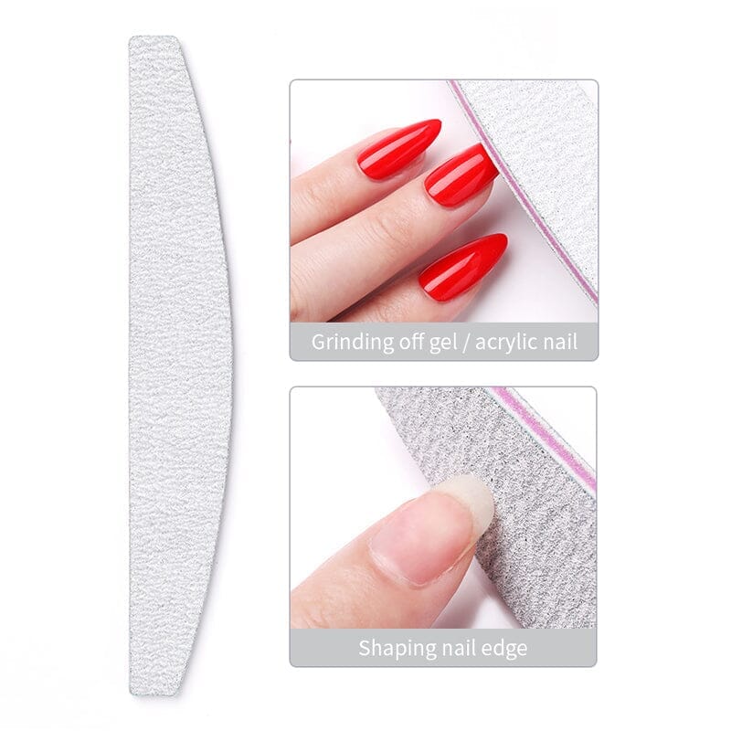 5pcs White Curved Nail File 100/180 Nail Tools BORN PRETTY 