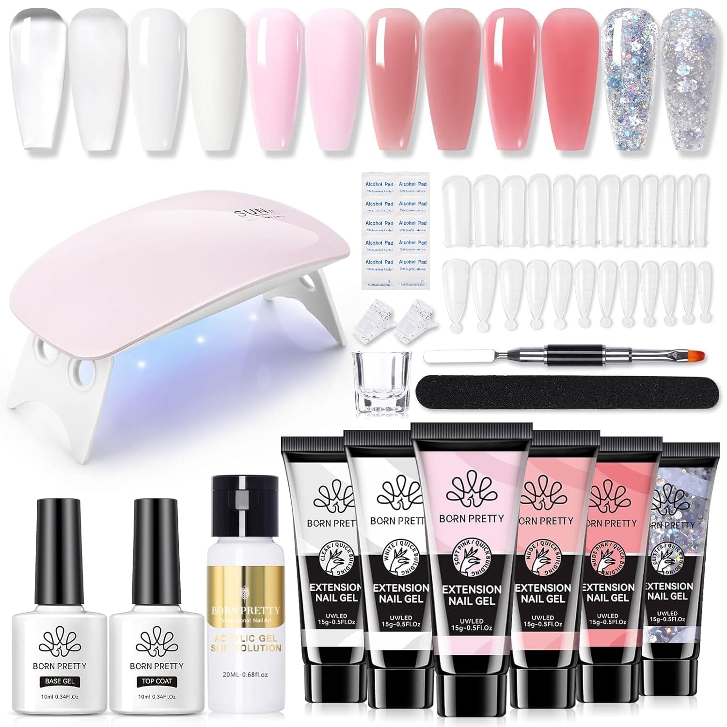 [US ONLY]Poly Nail Extension Gel Kit 6 Colors Kits & Bundles BORN PRETTY 