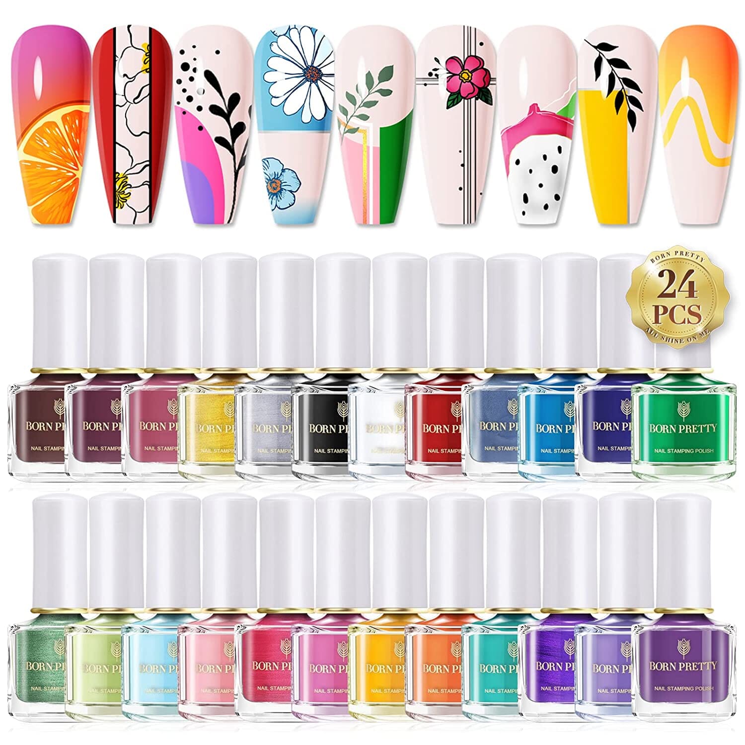 [US ONLY] 24 Colors Nail Stamping Polish Set Stamping Nail BORN PRETTY 