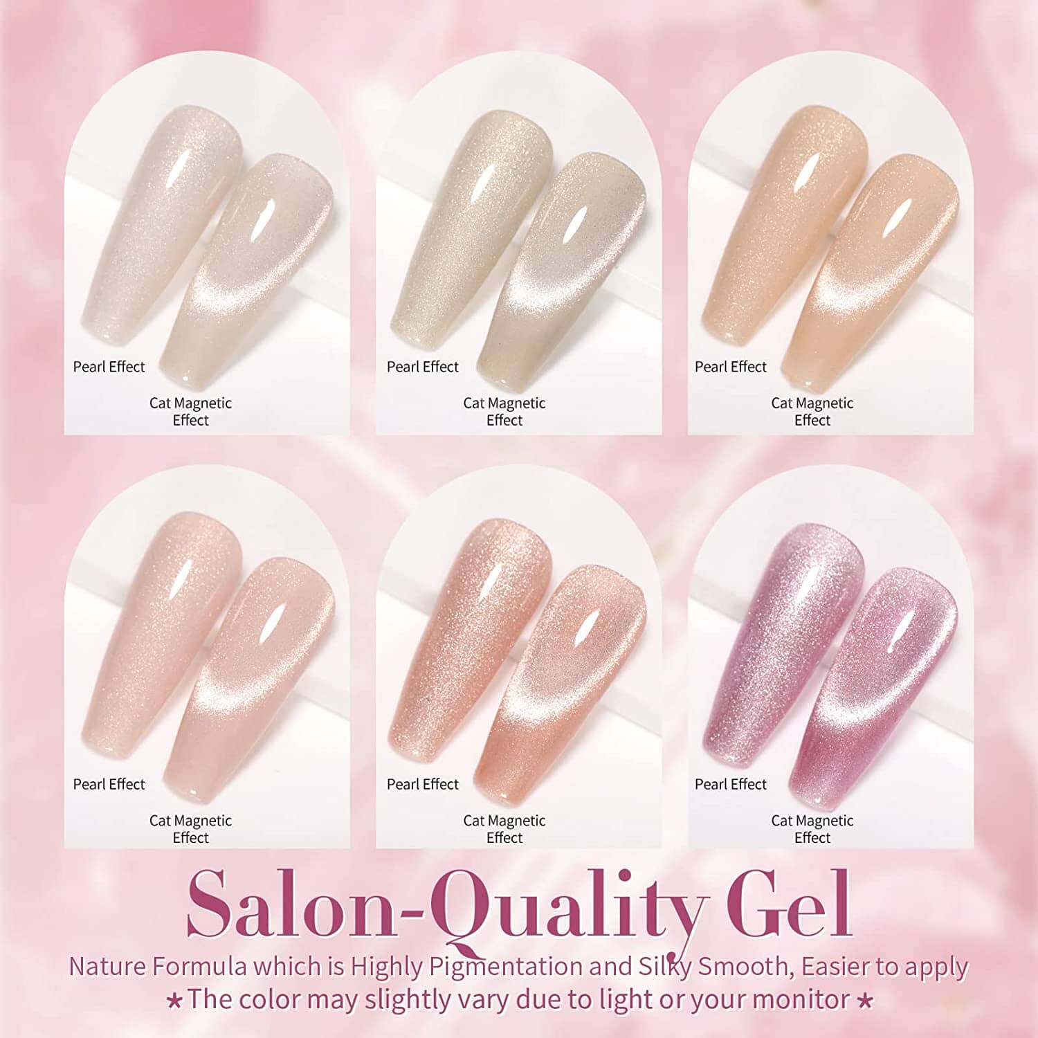 [US ONLY] 6 Colors Jelly Pink Snowlight Magnetic Gel Polish Set Kits & Bundles BORN PRETTY 