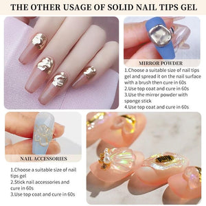 Transparent Solid Nail Tips Gel 5g Tools & Accessories BORN PRETTY 