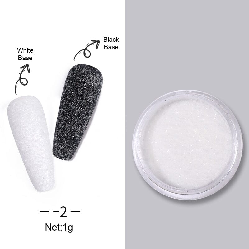 White Gradient Woolen Glitter Nail Powder #8001 Nail Powder BORN PRETTY 