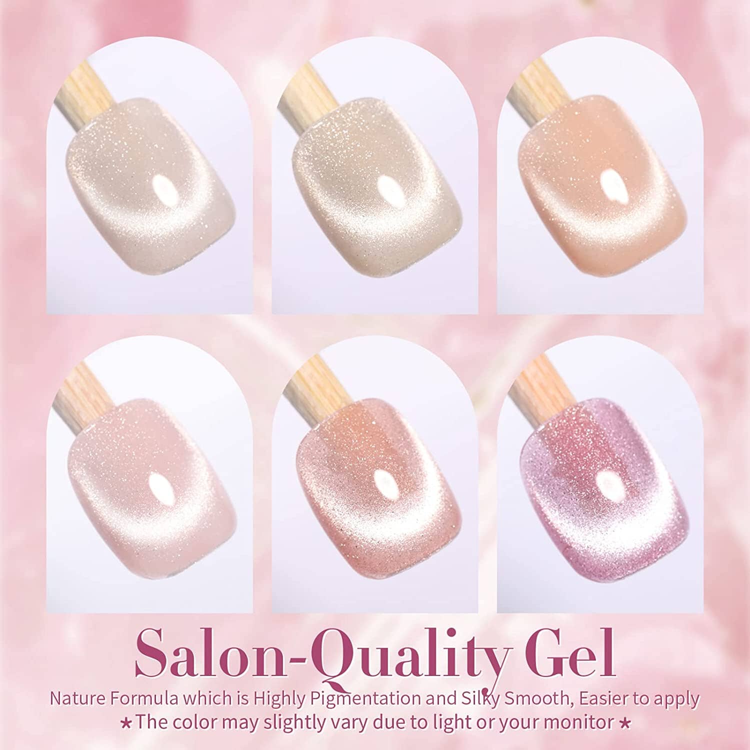 [US ONLY] 6 Colors Jelly Pink Snowlight Magnetic Gel Polish Set Kits & Bundles BORN PRETTY 