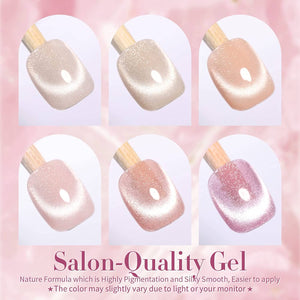 [US ONLY] 6 Colors Jelly Pink Snowlight Magnetic Gel Polish Set Kits & Bundles BORN PRETTY 
