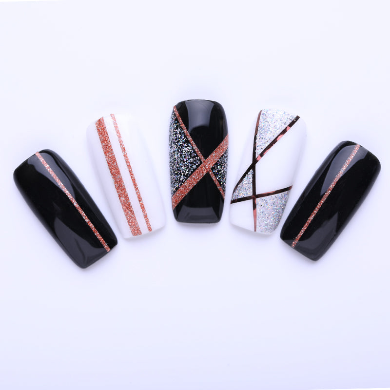 4pcs Rose Gold Nail Striping Tape Lines Set