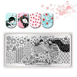 Rectangle Nail Stamping Plates Stamping Nail BORN PRETTY 