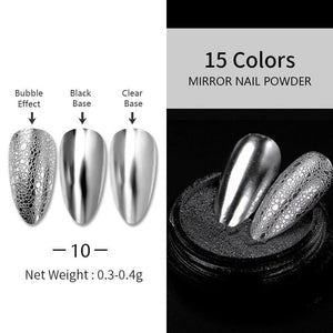 15 Colors Metallic Mirror Effect Chrome Nail Powder Set Nail Powder BORN PRETTY 