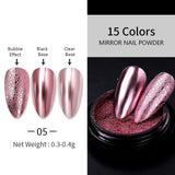 15 Colors Metallic Mirror Effect Chrome Nail Powder Set Nail Powder BORN PRETTY 