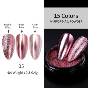 15 Colors Metallic Mirror Effect Chrome Nail Powder Set Nail Powder BORN PRETTY 