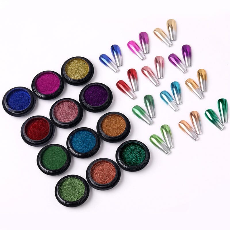 15 Colors Metallic Mirror Effect Chrome Nail Powder Set Nail Powder BORN PRETTY 