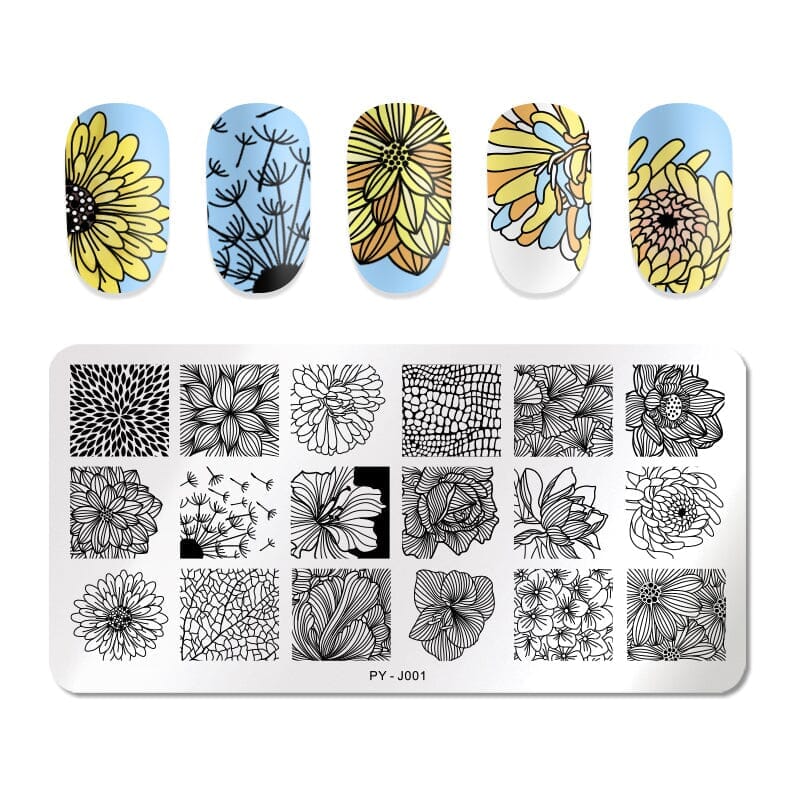 Rectangle Nail Stamping Plates Stamping Nail BORN PRETTY 