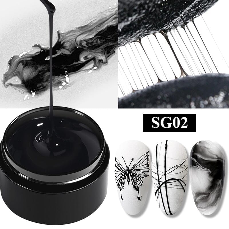 Spider Nail Gel 5ml Gel Nail Polish BORN PRETTY SG02 Black 