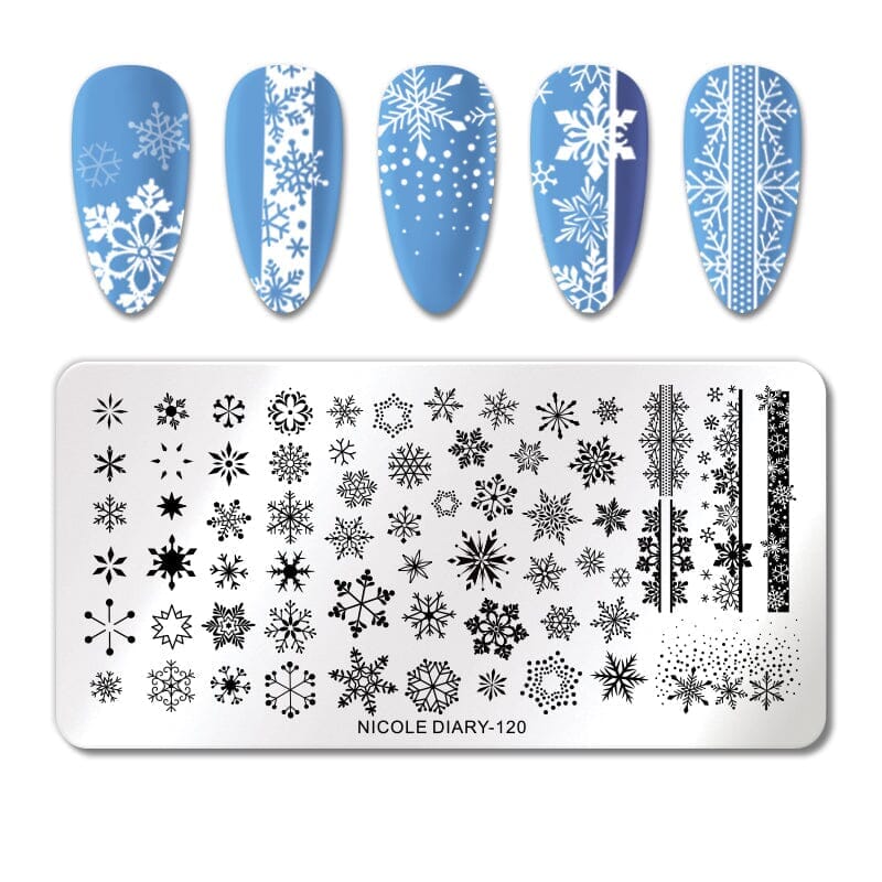 Snowflake Nail Stamping Plate NICOLE DIARY-120 Nail Stamping BORN PRETTY 