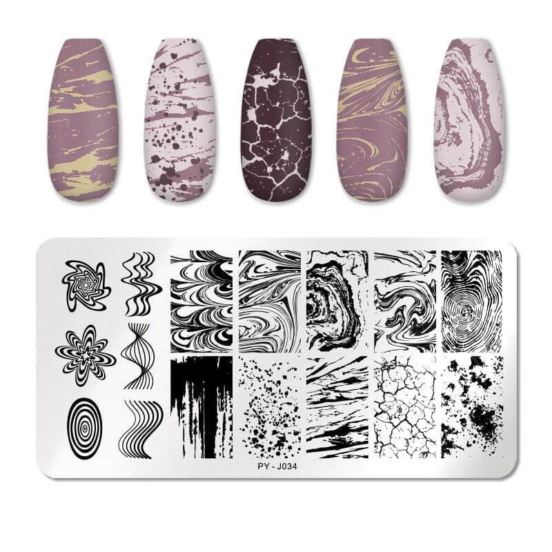 Rectangle Nail Stamping Plates Stamping Nail BORN PRETTY 