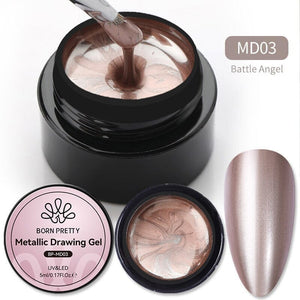 3 Colors Metallic Drawing Gel 5ml Gel Nail Polish BORN PRETTY 