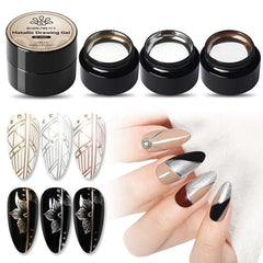 3 Colors Metallic Drawing Gel 5ml Gel Nail Polish BORN PRETTY 