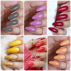 [US ONLY] 6 Colors Red Yellow Dipping Nail Powder Set #01 25g 0.88Fl.Oz Nail Powder NICOLE DIARY 