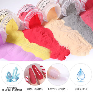 [US ONLY] 6 Colors Red Yellow Dipping Nail Powder Set #01 25g 0.88Fl.Oz Nail Powder NICOLE DIARY 