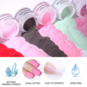 [US ONLY] 6 Colors Pink Red Dipping Nail Powder Set #06 25g 0.88Fl.Oz Nail Powder NICOLE DIARY 