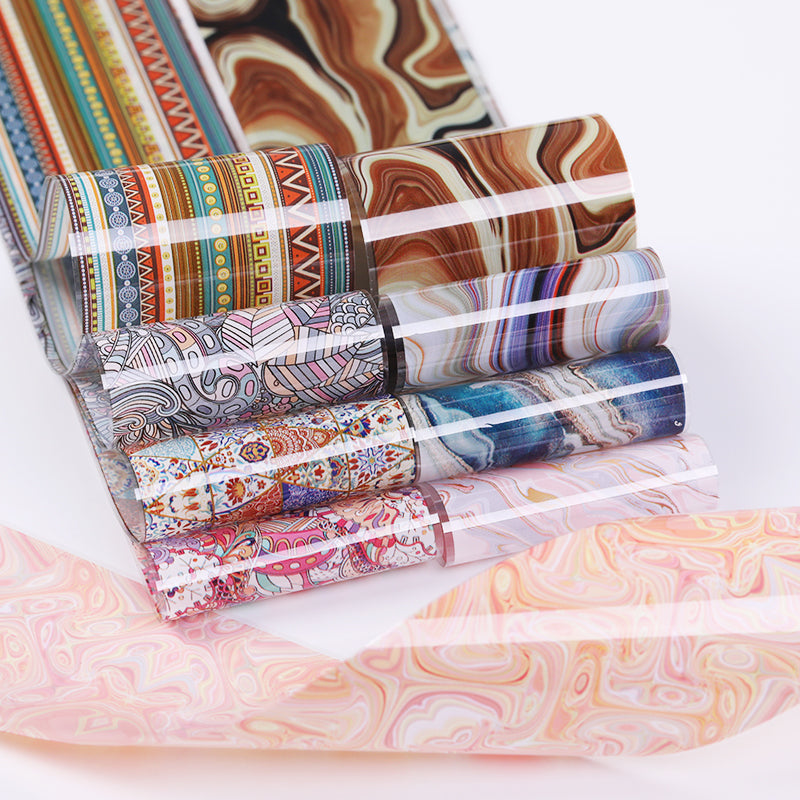 10pcs Retro Patterns Nail Foil Transfer Stickers