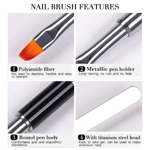 Black Double Head UV Gel Nail Brush Tools & Accessories BORN PRETTY 