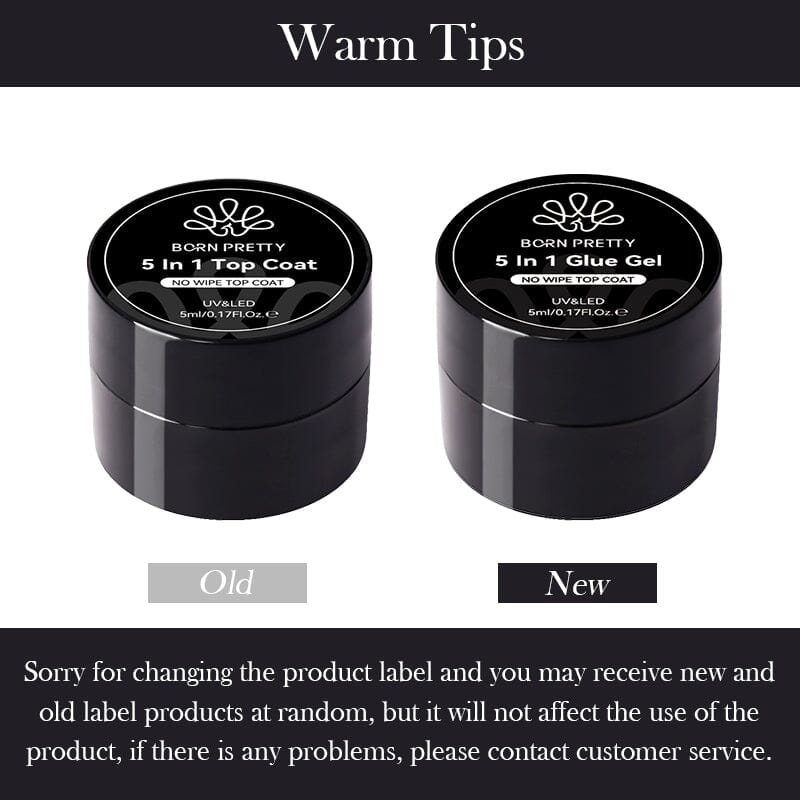 5 in 1 Glue Gel Clear 5ml Gel Nail Polish BORN PRETTY 