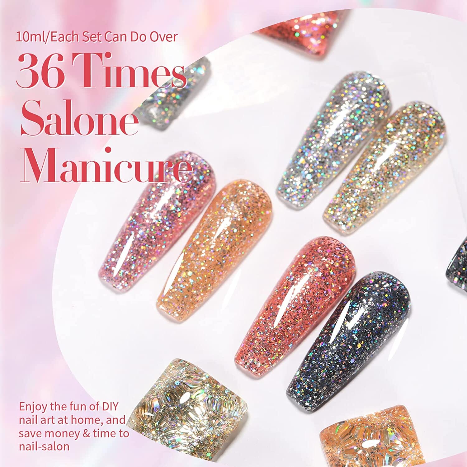 [US ONLY] Glitter Gel Polish 6 Colors Set Kits & Bundles BORN PRETTY 