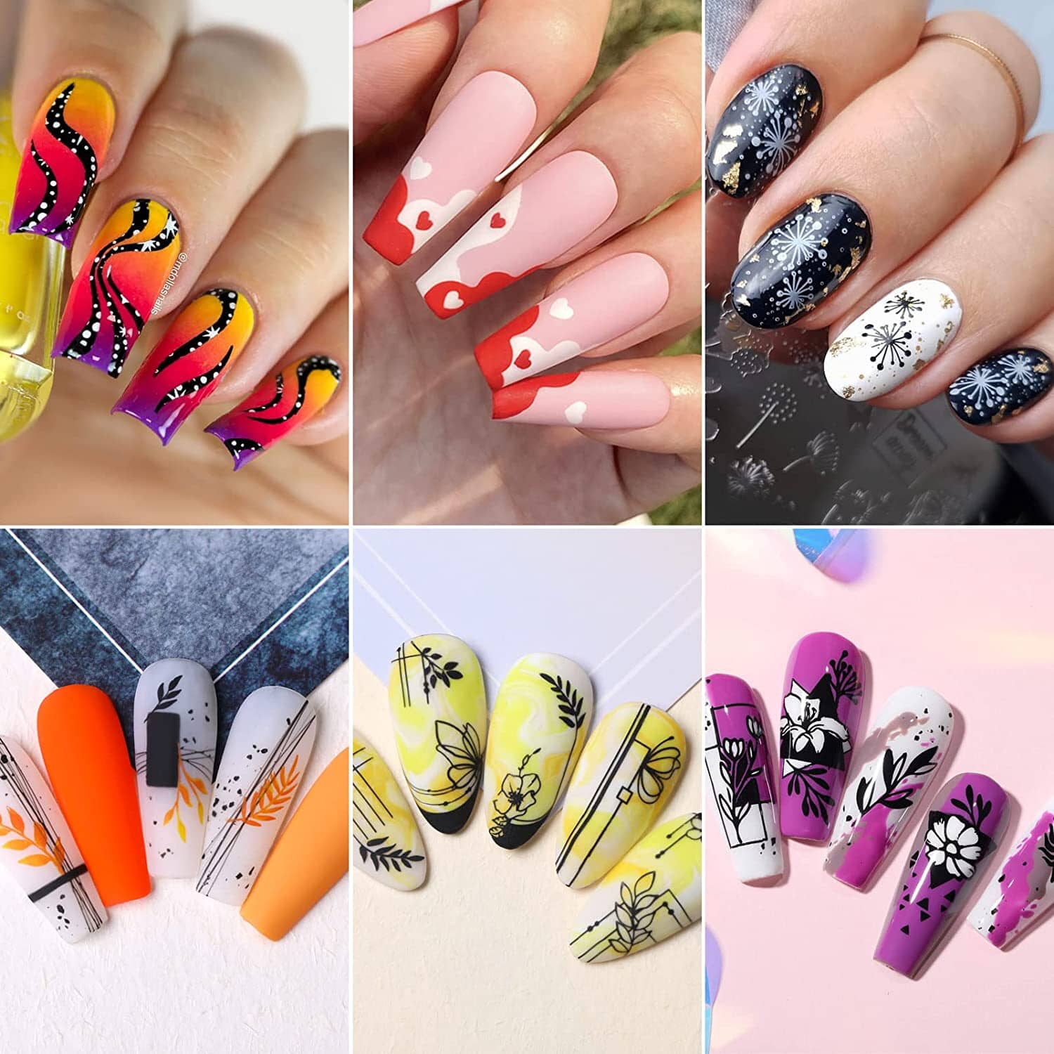 [US ONLY] 8Pcs Stamping Templates Set Stamping Nail BORN PRETTY 