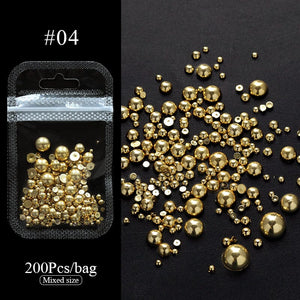 200pcs Half Round Flat Bottom Pearls DIY Nails BORN PRETTY 04 