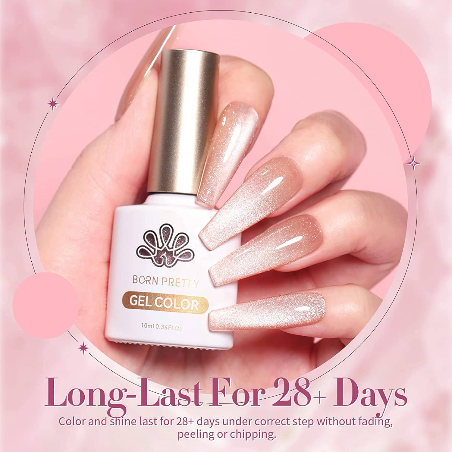 [US ONLY] 6 Colors Jelly Pink Snowlight Magnetic Gel Polish Set Kits & Bundles BORN PRETTY 