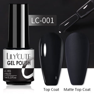 Color Gel Polish Black LC-001 7ml Clearance LILYCUTE 