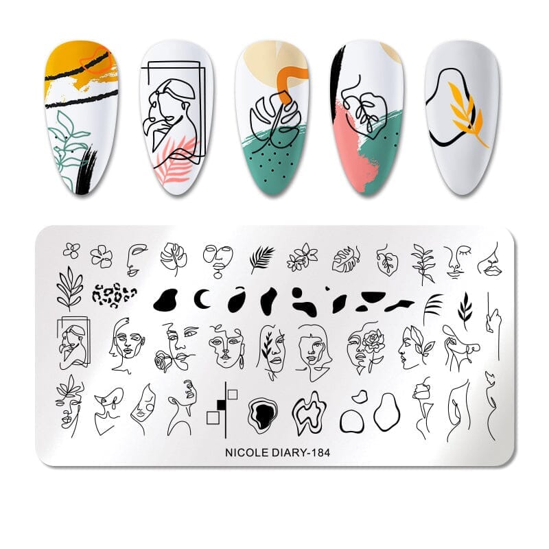 Rectangle Nail Stamping Plates Stamping Nail BORN PRETTY 