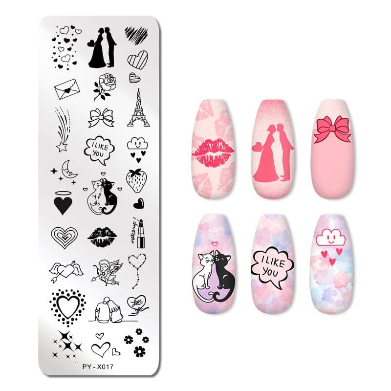 Rectangle Nail Stamping Plates Stamping Nail BORN PRETTY 