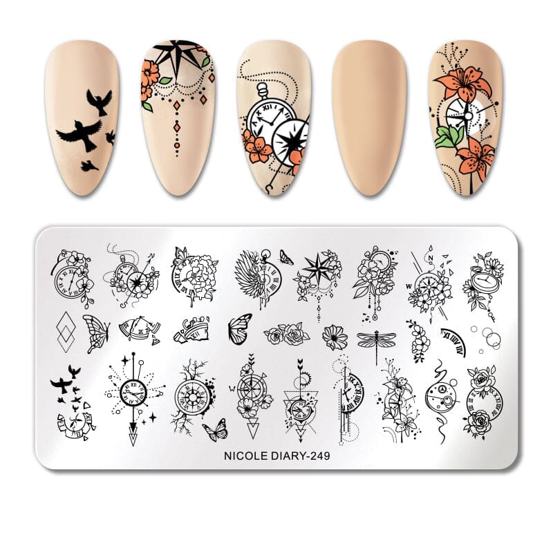 Rectangle Nail Stamping Plates Stamping Nail BORN PRETTY 